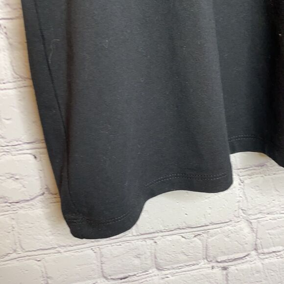 Black V-Neck Cotton Stretch Tee  Avenue 14/16 - Picture 5 of 6